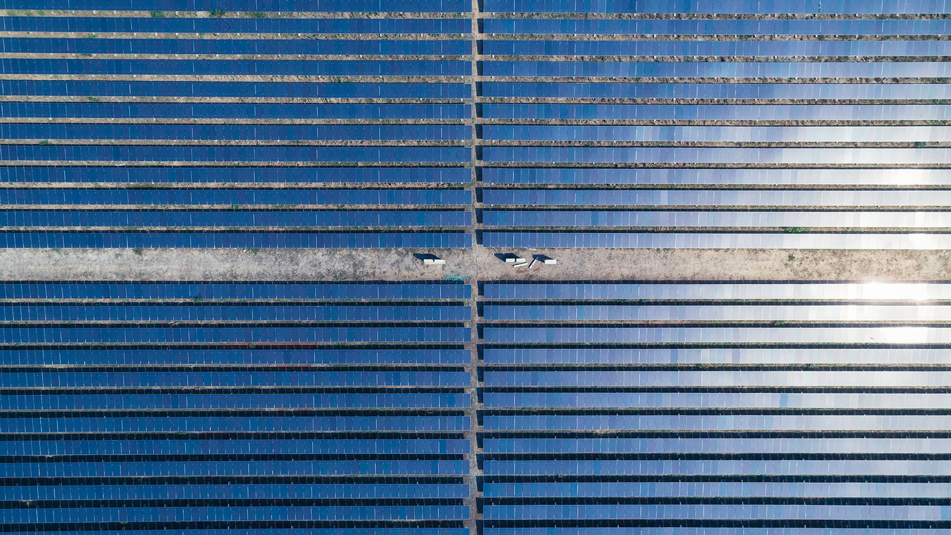 Rows of solar panels in the sun Rows of solar panels in the sun
